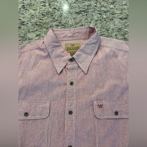 King Ranch Men's Red & White 100% Cotton Button-Down Shirt 3XL Long Sleeve READ